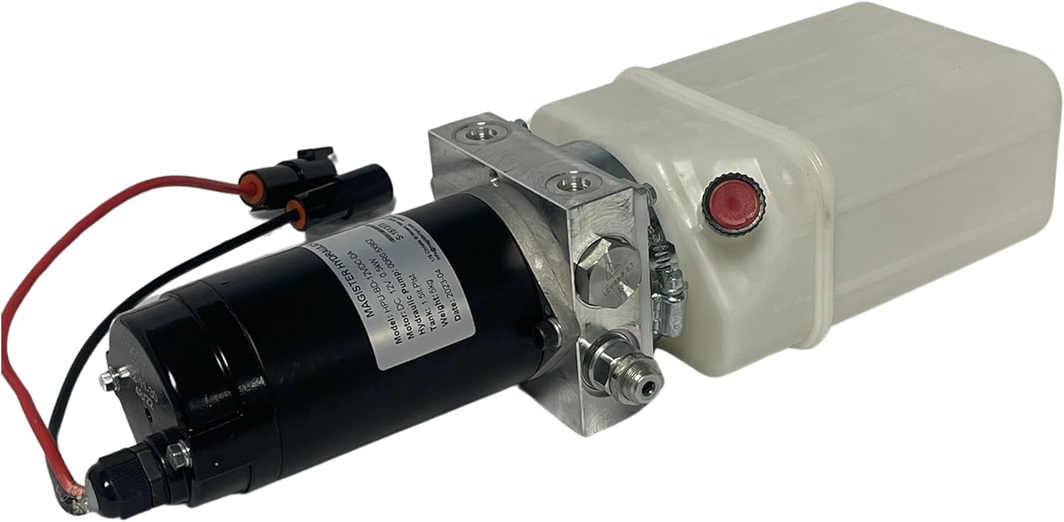 Magister Hydraulic Bi-Directional Power Unit 12V DC Double Acting Hydraulic Pump, 2 QTs Plastic Tank, 2900 PSI