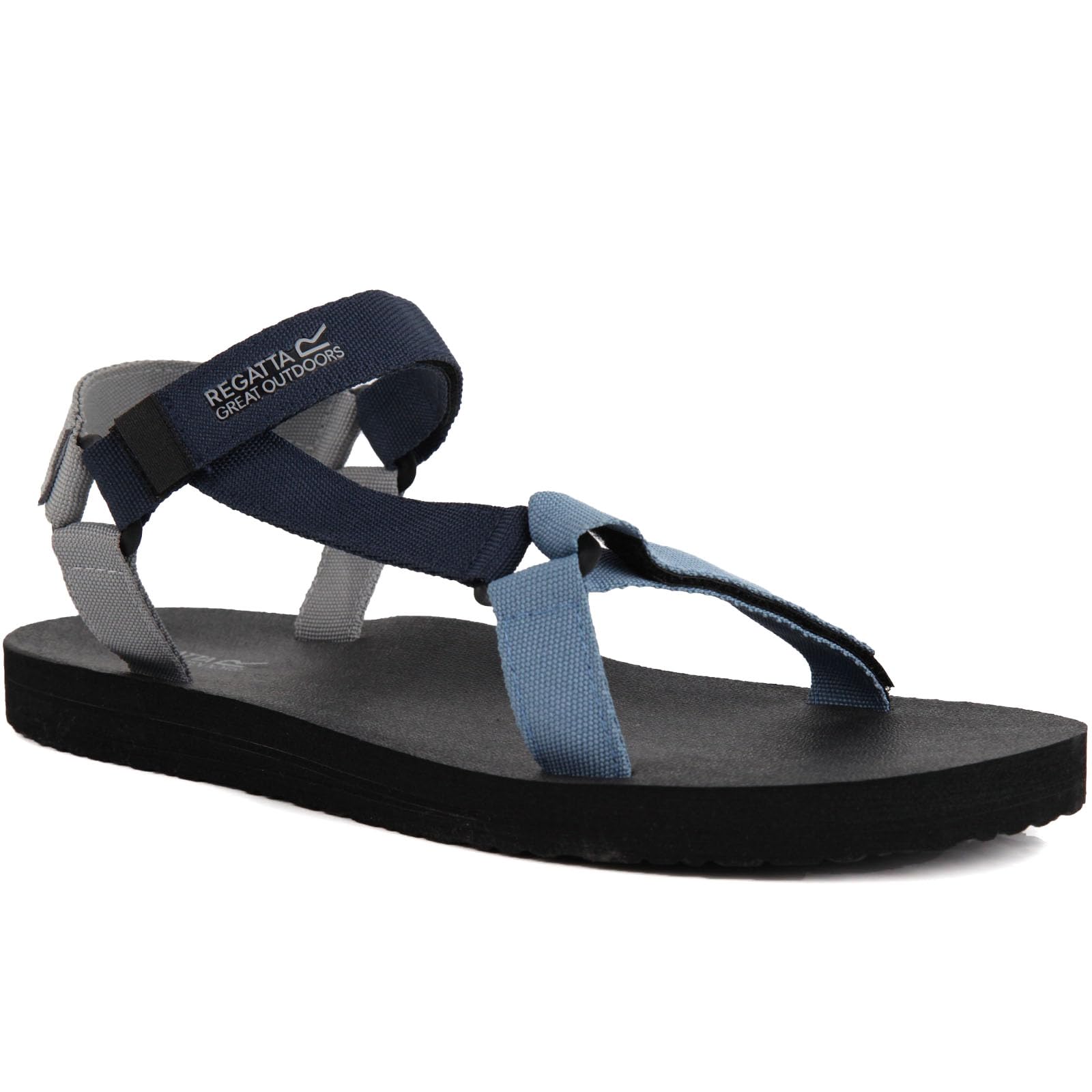 Regatts Mens Vendeavour Hook & Loop Walking Sandals - Blue Block Black - 9 UK