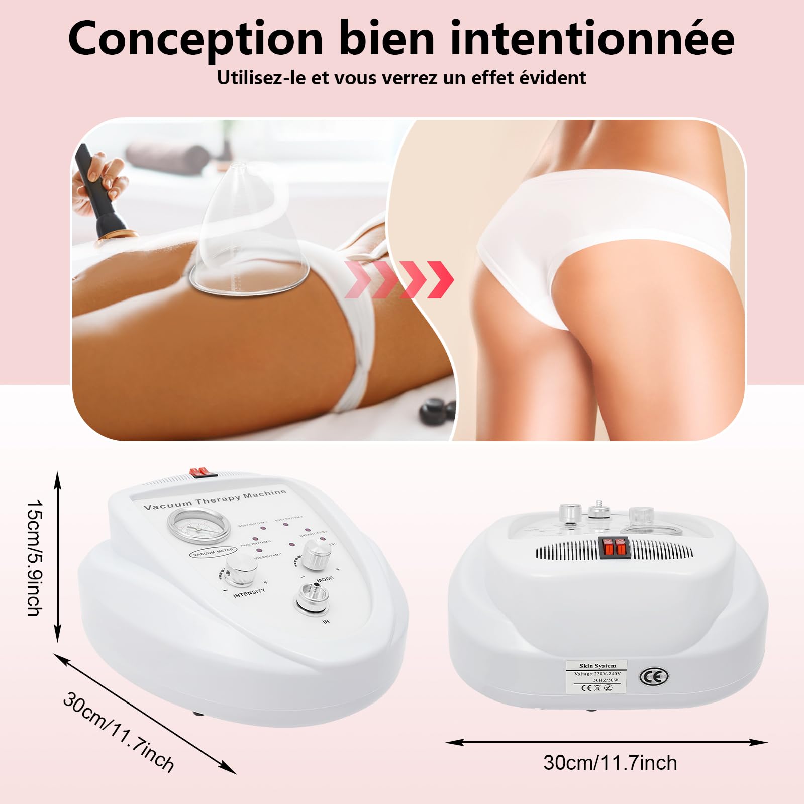Appareil de massage sous vide avec écran tactile - Pour soins du corps - Appareil de massage avec 27 tasses - Pompe à vide multifonction