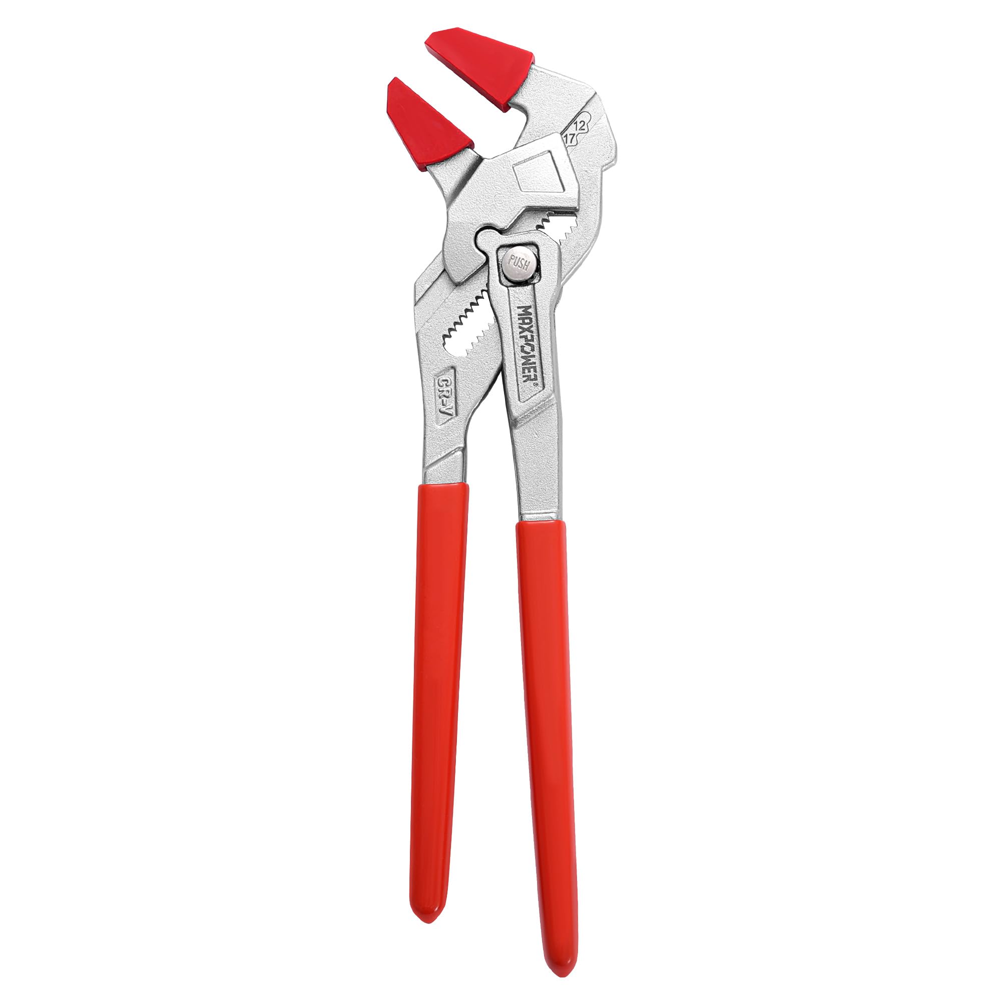 MAXPOWER Clé Multiprise 10" (260 mm) – Ouverture 52 mm, Acier Cr-V, Poignée Antidérapante, Verrouillage & Graduation, avec Capuchon de Protection