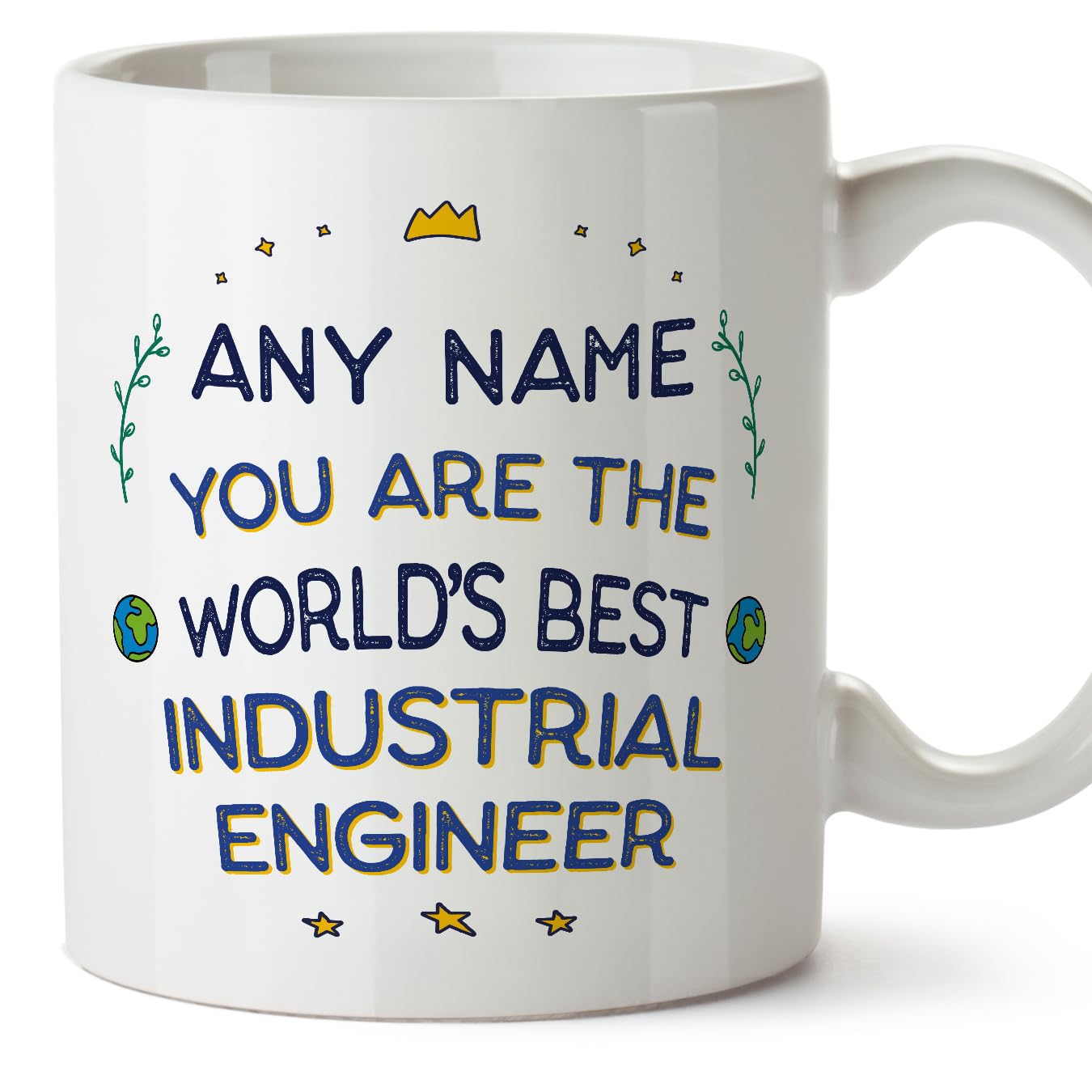 MUGFFINS Personalised Mug for Industrial Engineer - in English - World's Best - Funny Custom Gift for Colleagues - Ceramic 11oz Mug