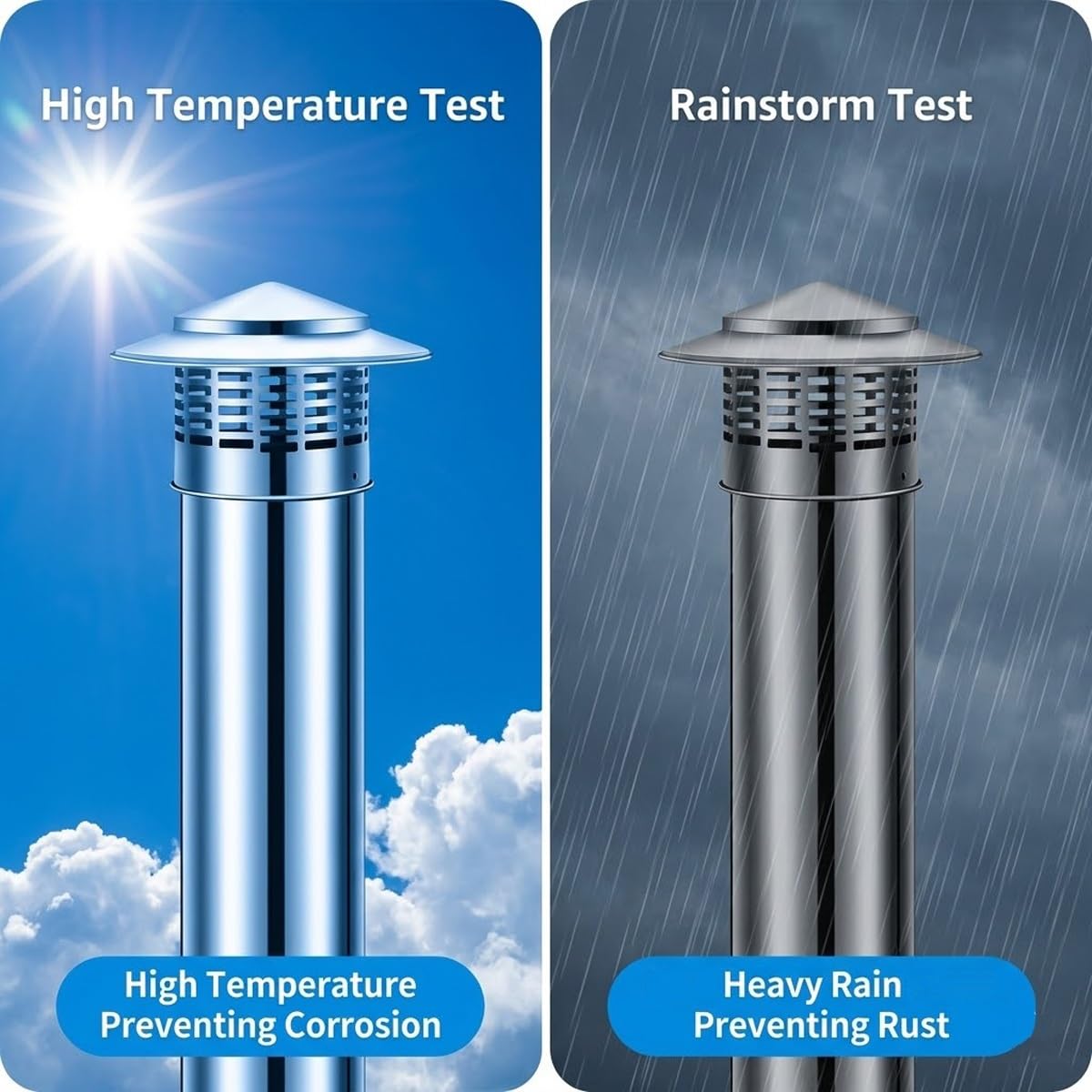 Comignolo per Camino Acciaio Inox 304 Terminale di Ventilazione Estrattore Aria Rotondo Cappello Parapioggia Tetto Esterno con Rete(250mm-9.8in)