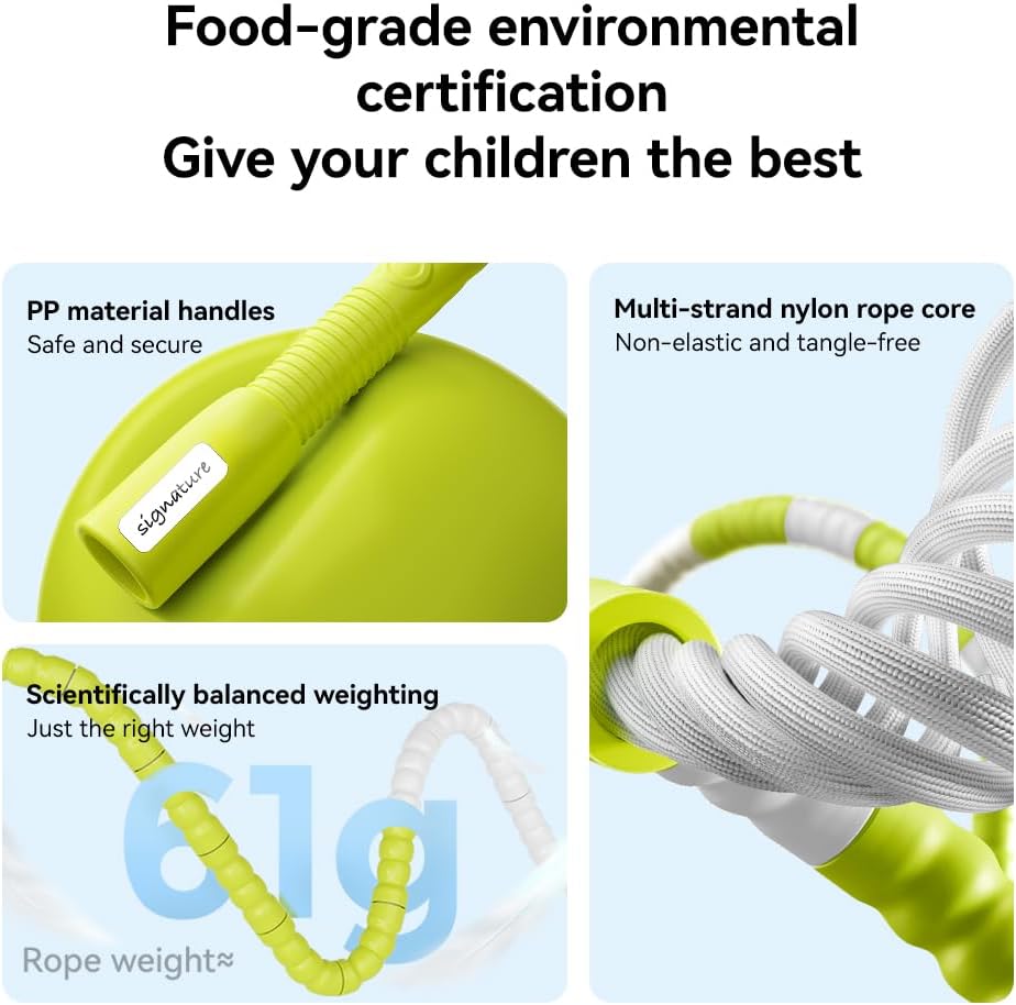 Skipping Rope, Adjustable Beaded Jump Rope with Double Bearing, Jump Rope for Kids at Home Schoel Gym,Tang-Free Flexible and Durable Jumping Ropes for Fitness - Image 5