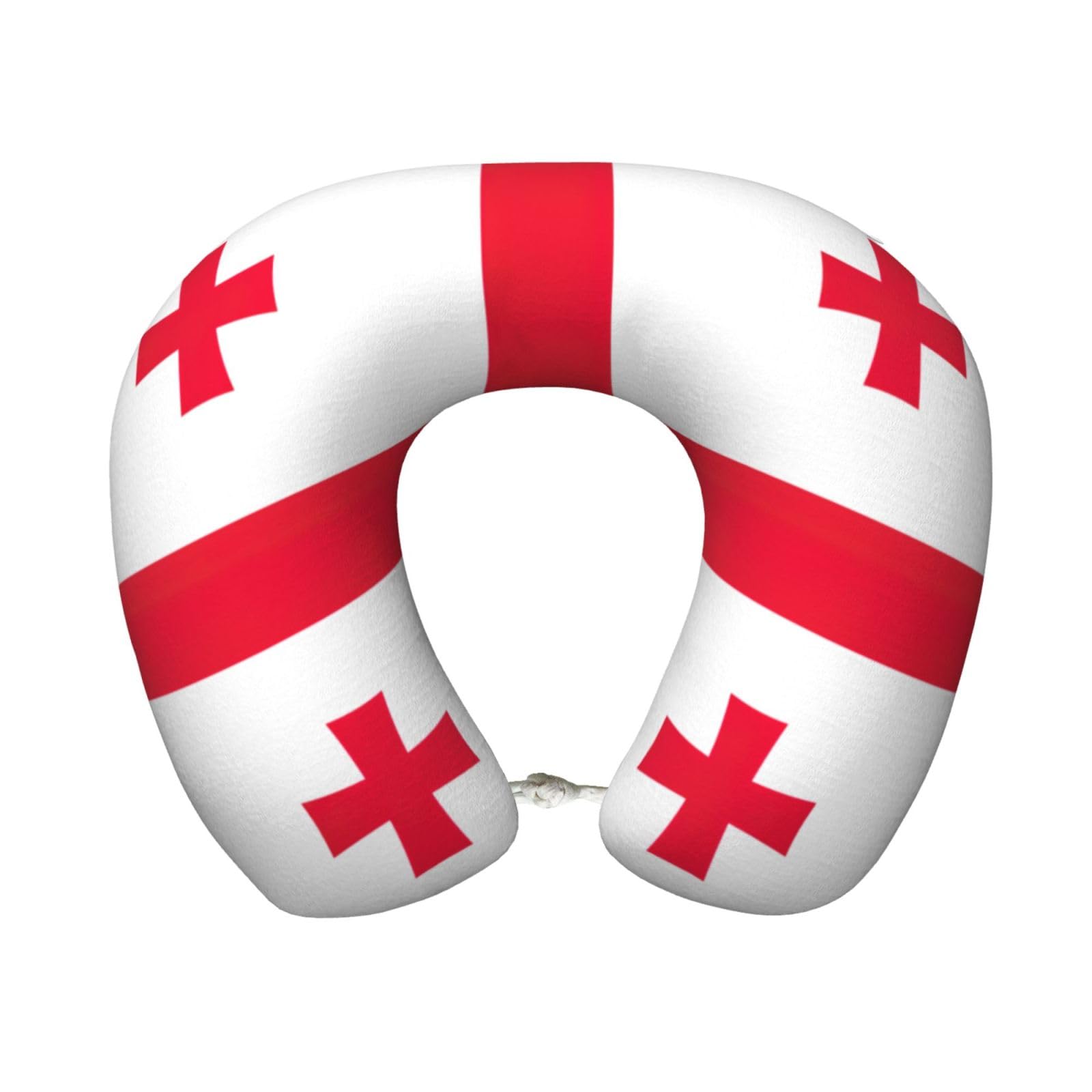 peiyeety Flag of Georgia Print Custom U-Shaped Pillow,Memory Foam Cervical Neck Travel Pillow,for Home,Camping,Travelling