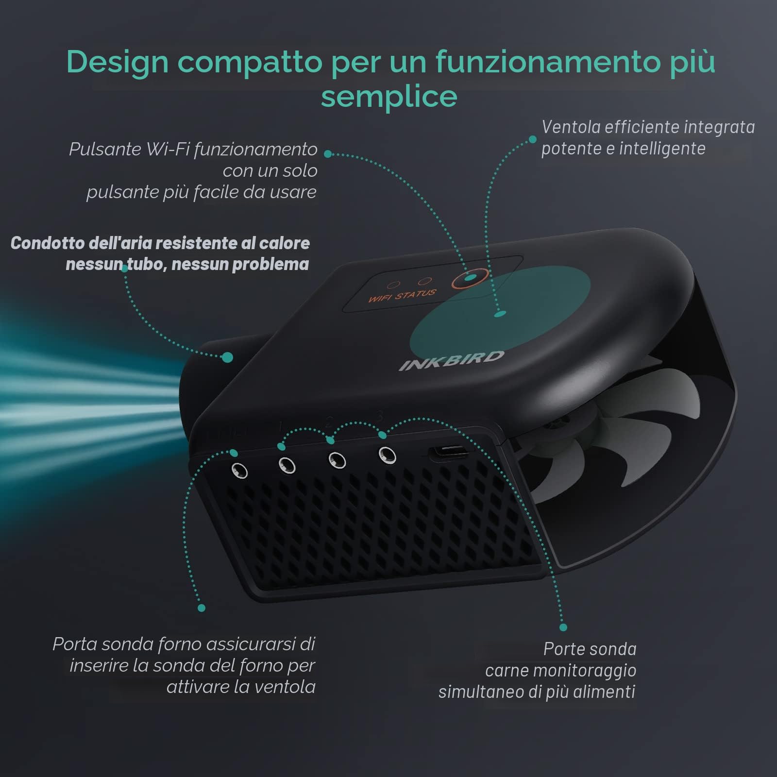 INKBIRD Regolatore Temperatura Barbecue,Compatibile con Kamado,Big Green Egg,Vision Grill,Kamado Joe