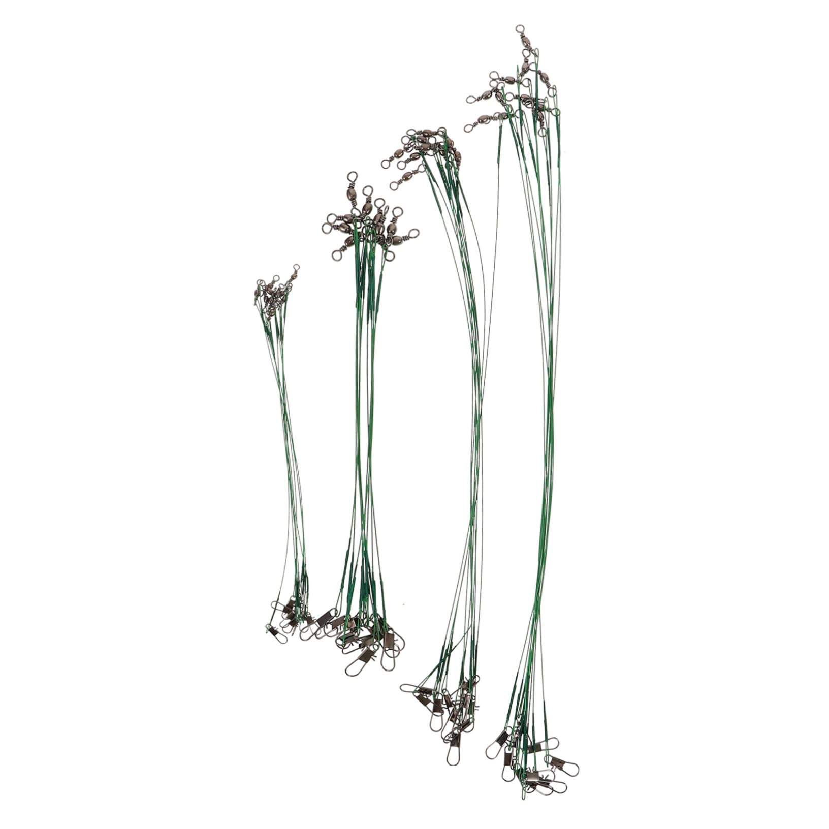 KICHOUSE 40pcs Steel Wire Fishing Leaders Secure Locking for Freshwater/Saltwater Multi-Purpose Gear