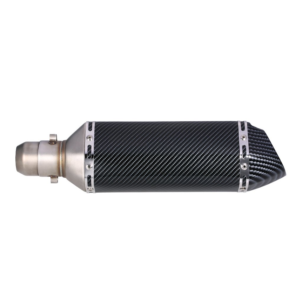 38-51mm Color de fibra de carbono Pequeño hexágono oblicuo Tail Refit Silenciador de escape con ajuste para motocicletas ATV Universal