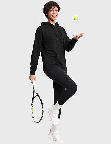 Miniatura 8 de Sudadera básica con capucha para mujer ajuste holgado forro polar ultra suave con bolsillos