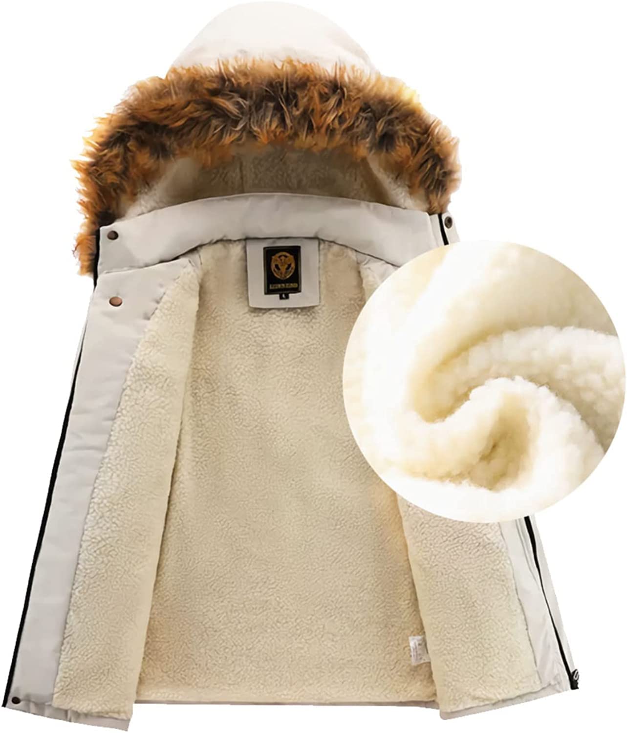 Giacca Invernale da Uomo con Zip Trapuntata Giacca di Fodera Plaid Calda Giacca di Flanella con Cappuccio Cappotto Invernale Giacca Impermeabile con Cappuccio da Uomo Giacca Sci