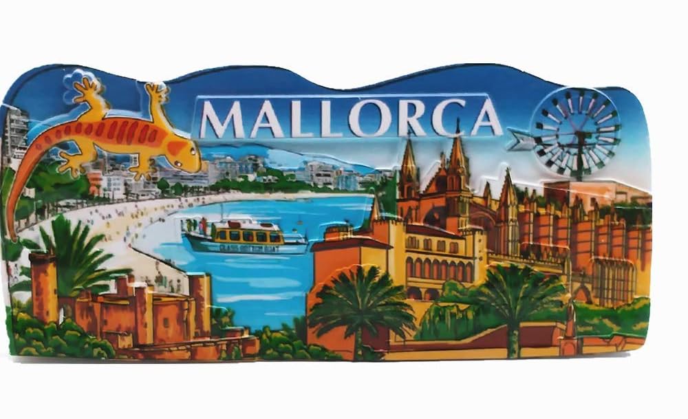 Muyu Magnet Mallorca Spain 3D Fridge Magnet Travel Souvenir Gift Collection,Home & Kitchen Decoration Magnetic Sticker Spain Refrigerator Magnet