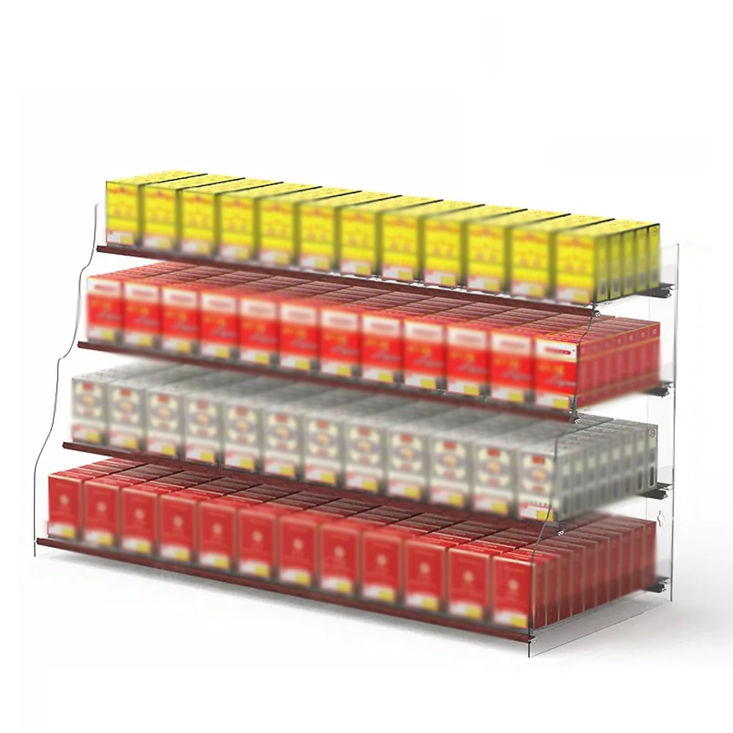 Acrylic Transparent Cigarettes Display Rack, Wall Mounted Cigarette Case Holder, Rectangular Supermarkets Cigarette Display Case, Store Display Shelves Retail Cabinet Organizer.(Size:3 layer)