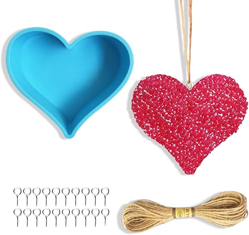 Molde de frescor de corazón para automóvil Rifanda - Molde de silicona fresco para cuentas de aroma frescuras de automóvil velas de jabón cera de