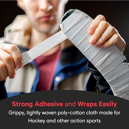 Miniatura 3 de sports tape White Hockey Tape, 6 Rolls, 1 Inch Wide, 20 Yards Long (Cloth)