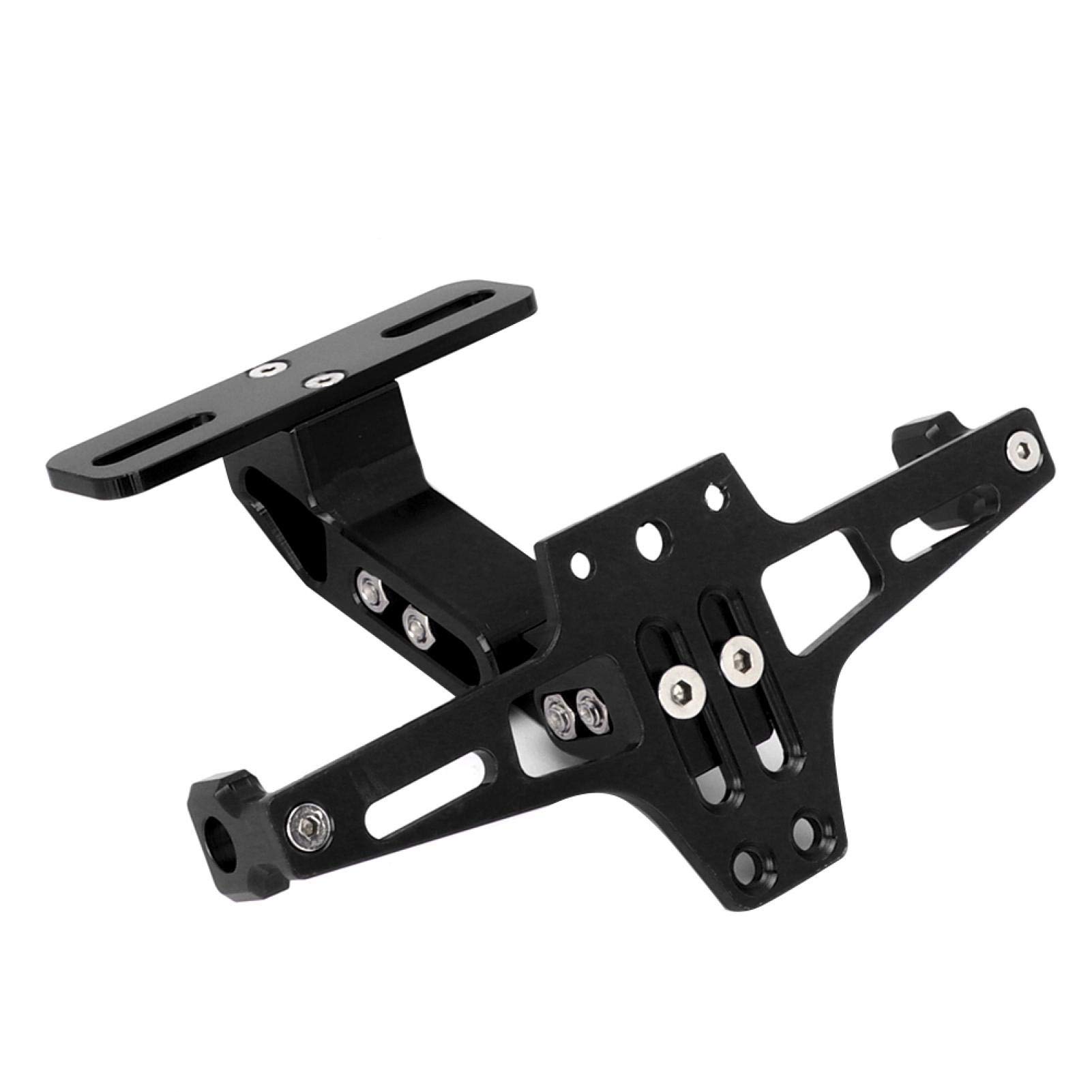 EBTOOLS Portatarga Regolabile Supporto Moto AK 550 Adatto perMotorcycle LED Light License Plate Holder Adjustable Telescopic Aluminum Alloy Mount Bracket