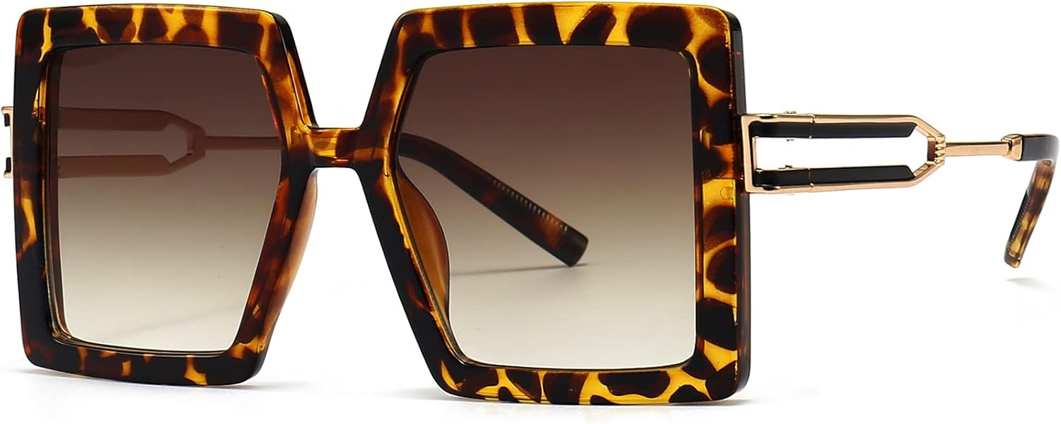 AIEYEZO Oversized Sunglasses for Women Square Fashion Big Large Frame Sun Glasses UV400 Protection