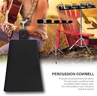 Vista 2 de Cencerro de 6 pulgadas de metal de acero para vaca, fabricante de ruido con barra de cencerro, montaje de campana de instrumento para batería, kit