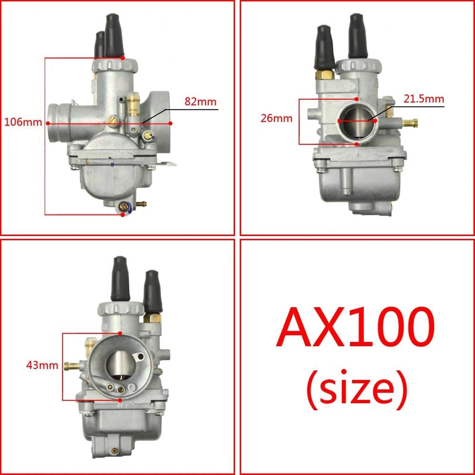 Carburatore Da 22 Mm Per Moto A 2 Tempi SATRIA AX100 RGV120 QJ100-M KW100-M