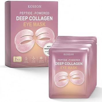 Collagen Eye Mask, 2026 New 7 PCS Peptide-Powered Deep Collagen Eye Mask, Under Eye Patches 360 Fit, Eye Mask with Collagen Peptide, Eye Patches for Puffy Eyes and Dark Circles