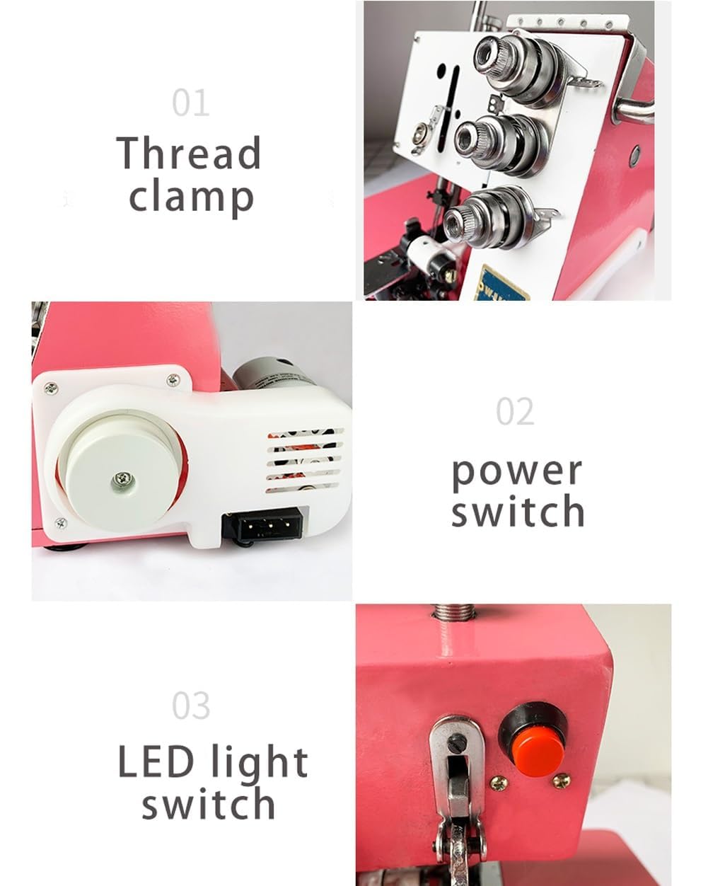 Elektryczna maszyna do szycia overlock, maszyna do szycia o prędkości 1200 obr./min z oświetleniem LED, overlock i maszyna do szycia dla dorosłych