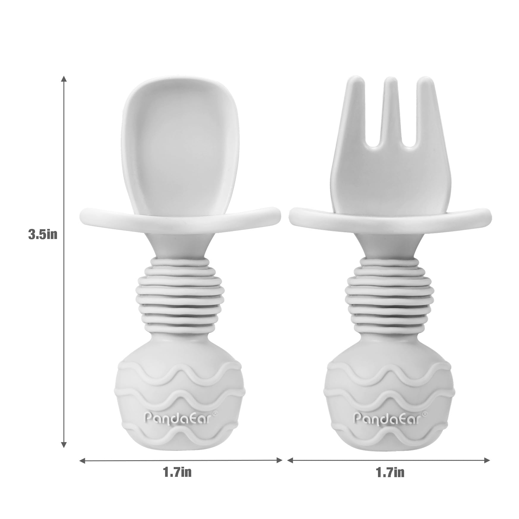 PandaEar 6 Pack Silicone Baby Spoons and Forks Set, Self Feeding Infant Utensils for 6-12 Months - Image 3