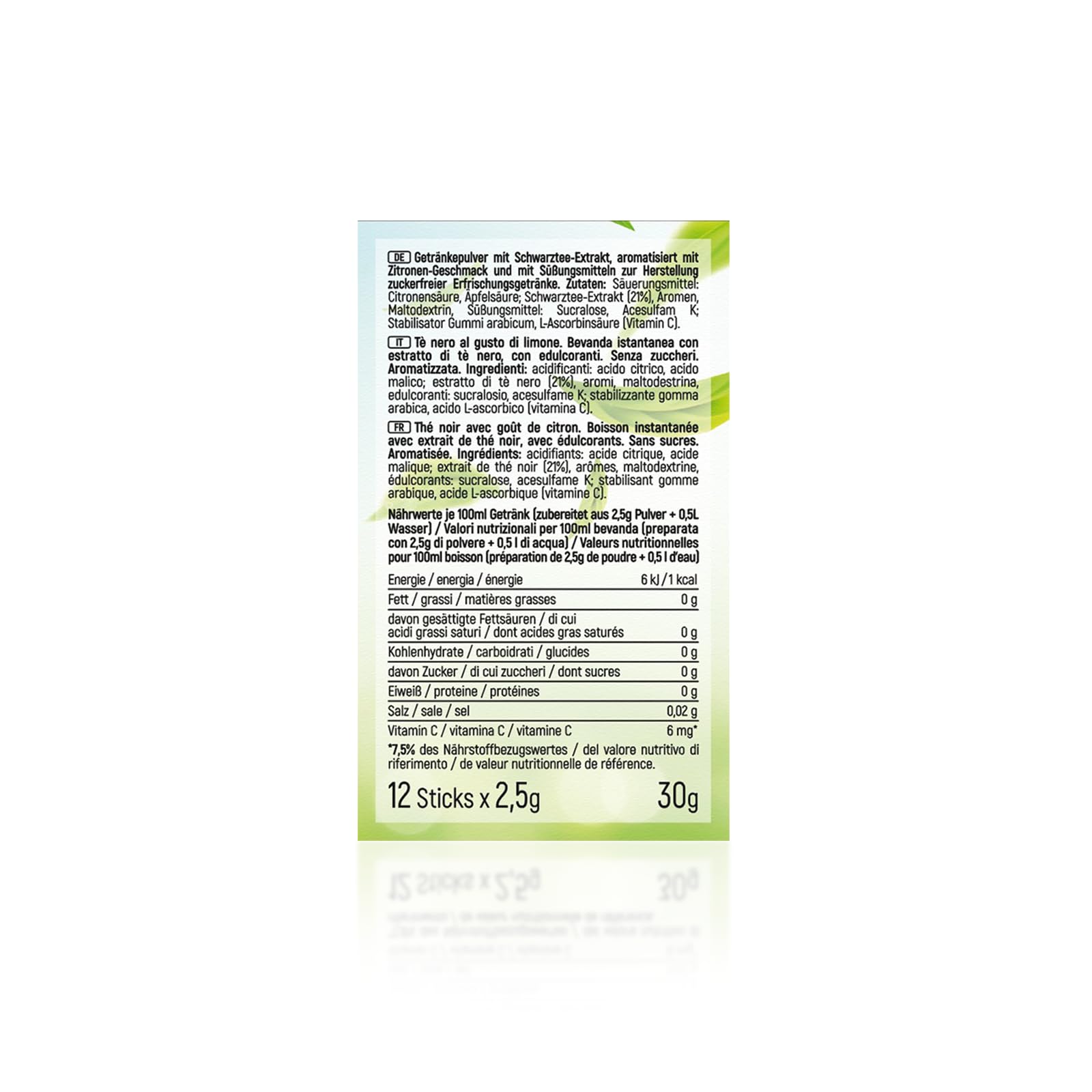 NSTICK TÉ HELADOS Bebida En Polvo Para Refrescos y Bebidas Calientes, Cero Azucar, Cero Calorias, Aptos Diabeticos (Para 0,5-1 litro de bebida, Té helado de limón (extracto de té negro))
