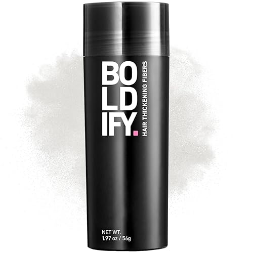 Miniatura 1 de BOLDIFY - Fibras de pelo para el cabello fino (blanco), indetectables, botella de 2 onzas oculta completamente la pérdida de cabello en 15 segundos,