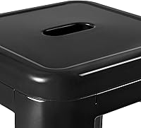 Vista 7 de JUMMICO 24 Inches Metal Bar Stools Industrial Barstools Stackable High Backless Stools Vintage Indoor Outdoor Stackable Kitchen Stools Set of 4 Negro