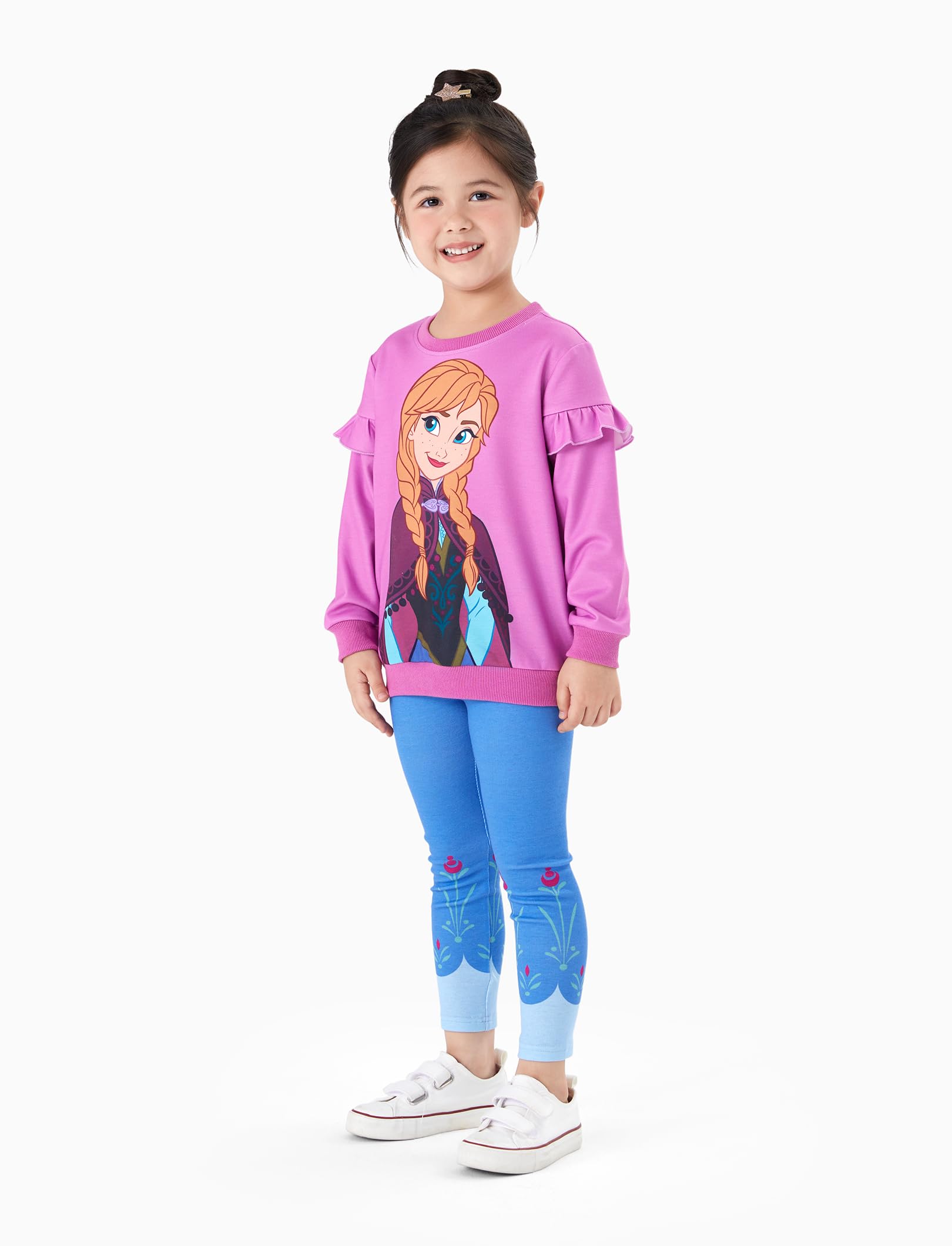 Disney Frozen Minnie Mouse Stitch Principessa Autunno Ragazza Outfit 2 Pezzi Ragazza Vestiti Ragazza Manica Lunga Felpa e Leggings