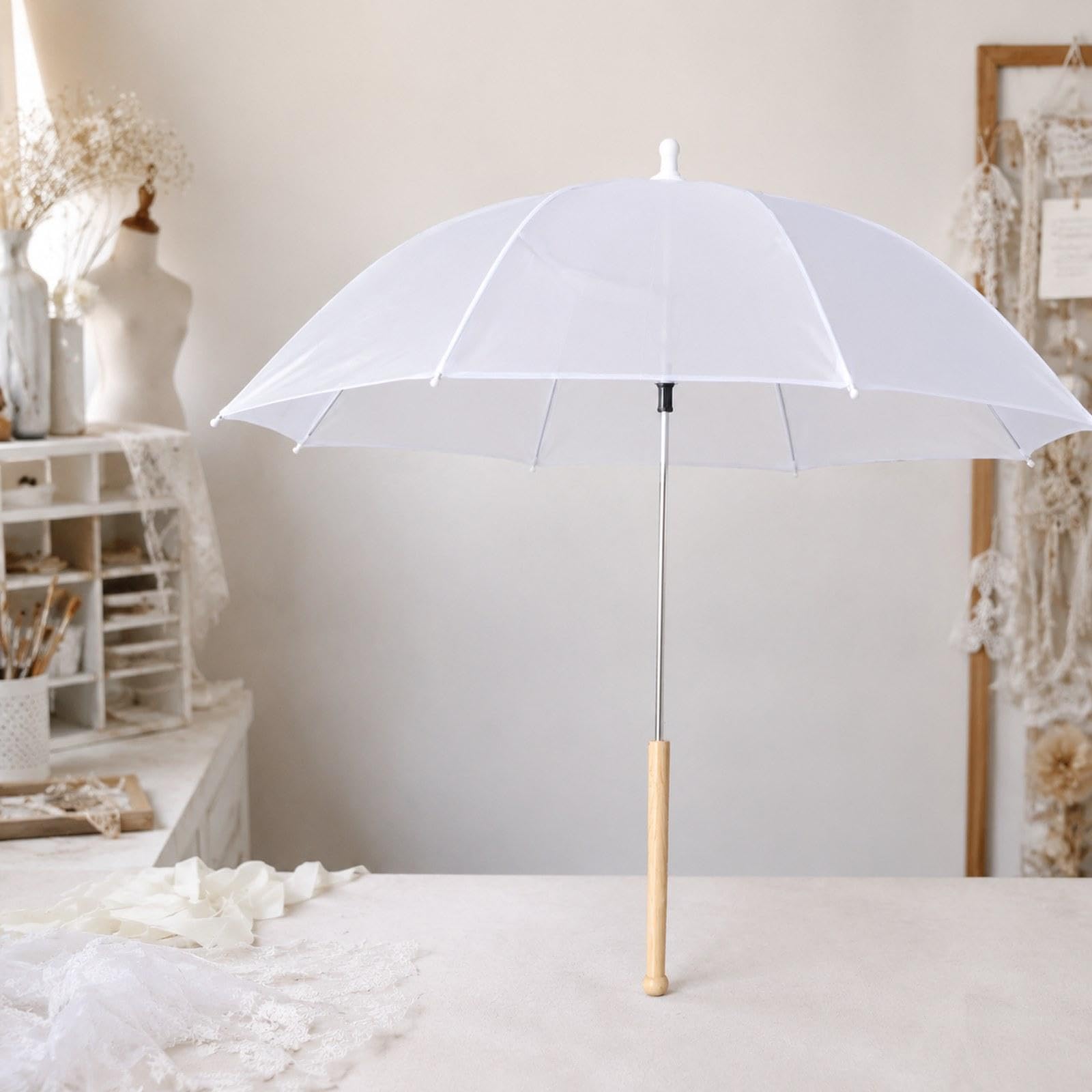 Accessorio Decorativo per Ombrellone, Pittura Fai Da Te, Carta Oliata, Finitura Elegante, Manico Filettato in Legno, 30 Cm, Adatto, 75cm