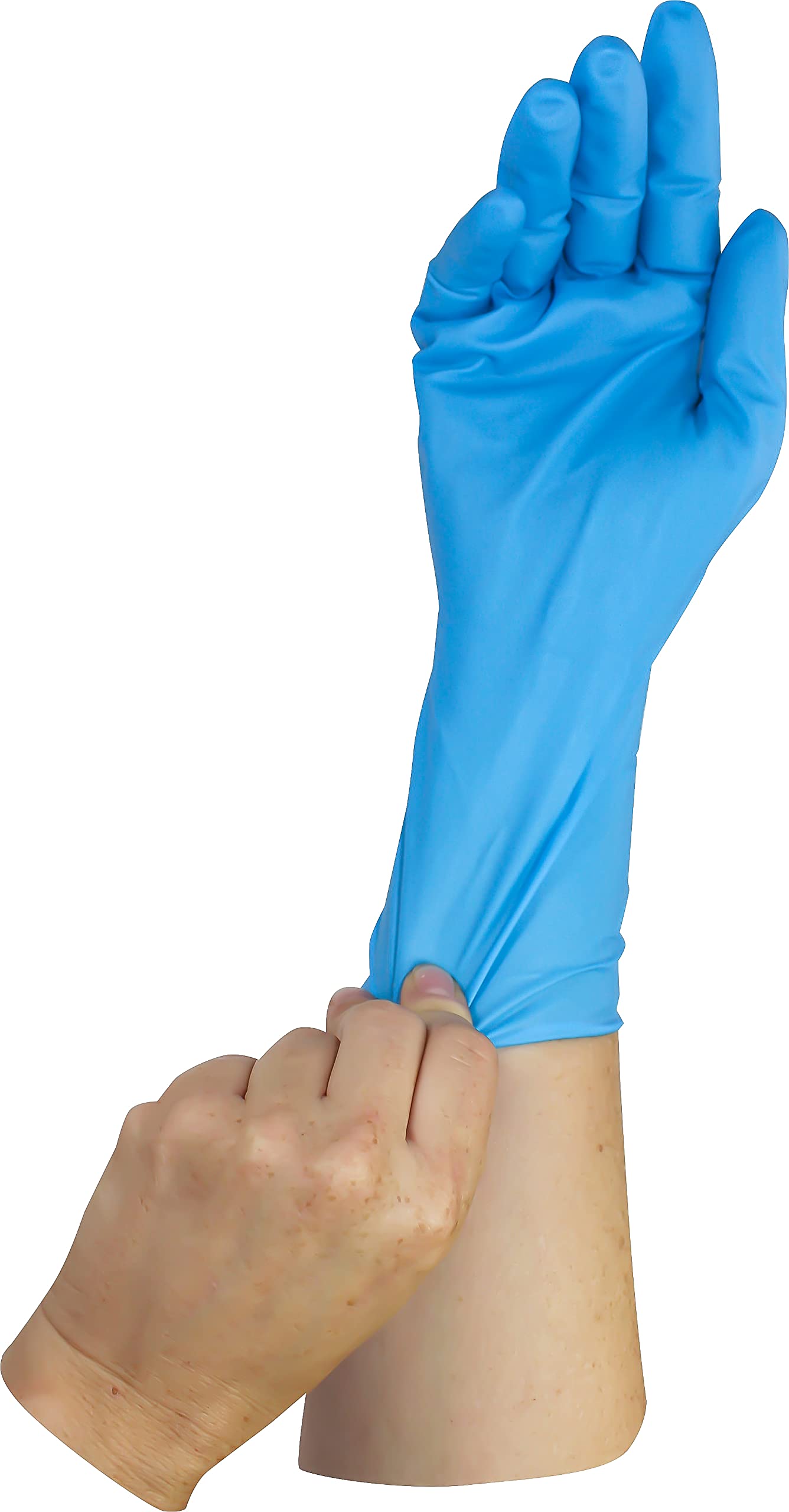 Medi-Inn 50 Guanti Monouso In Nitrile Alta Rischia, Senza Polvere, Blu, Misura S (6-7), Lunghi 30 Cm, Conformi CE