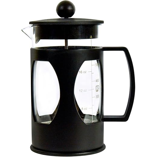 THE BEAN CO French Press Coffee Maker | Heat Resistant Borosilicate Glass | 4 Level Filteration | Stainless Steel Plunger with Mess| (350 ML) |
