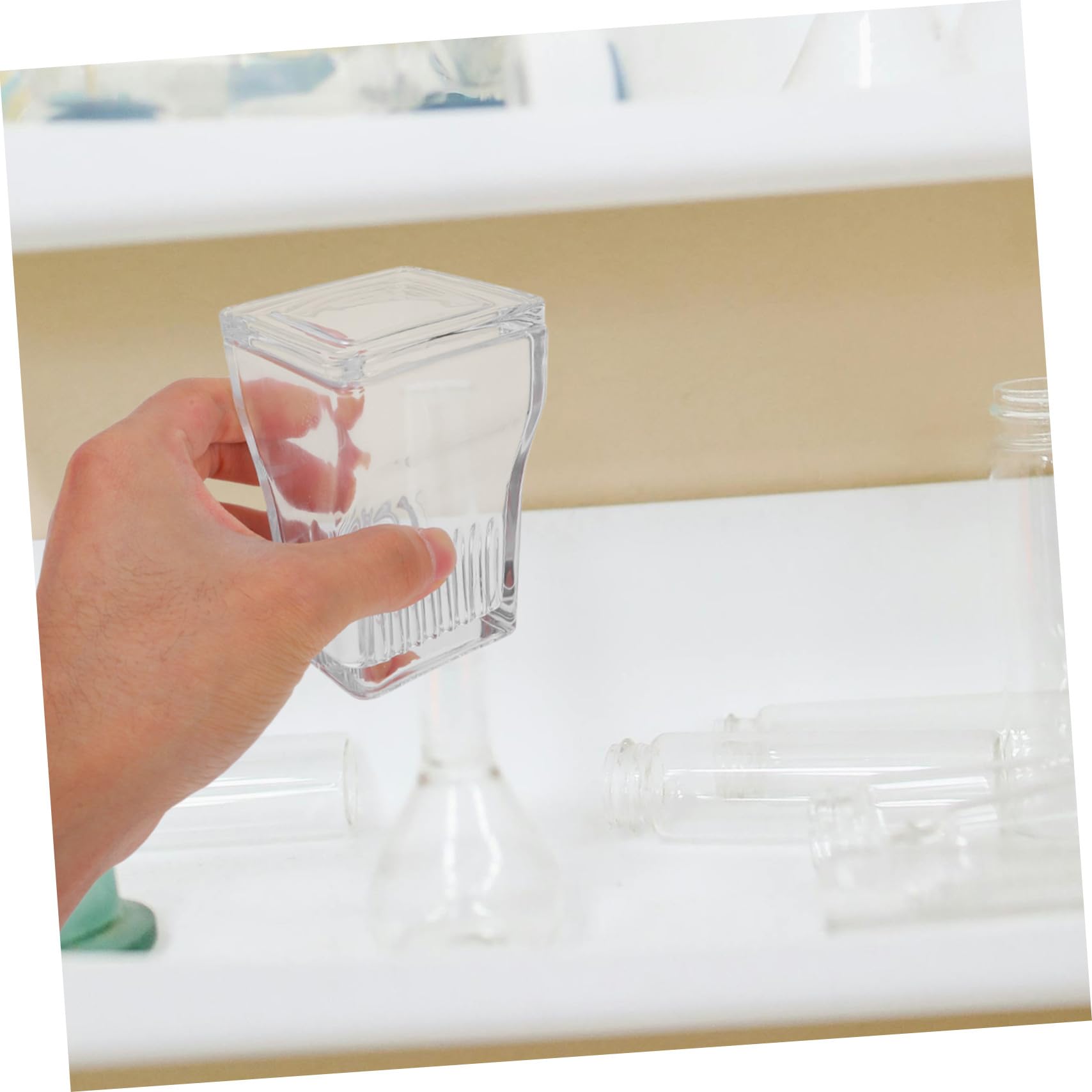 9 Stück Glas Färbegefäß mit Deckel für 9 Objektträger Transparentes Coplin Färbegefäß aus Chemikalienbeständigem Glas für Laboranwendungen