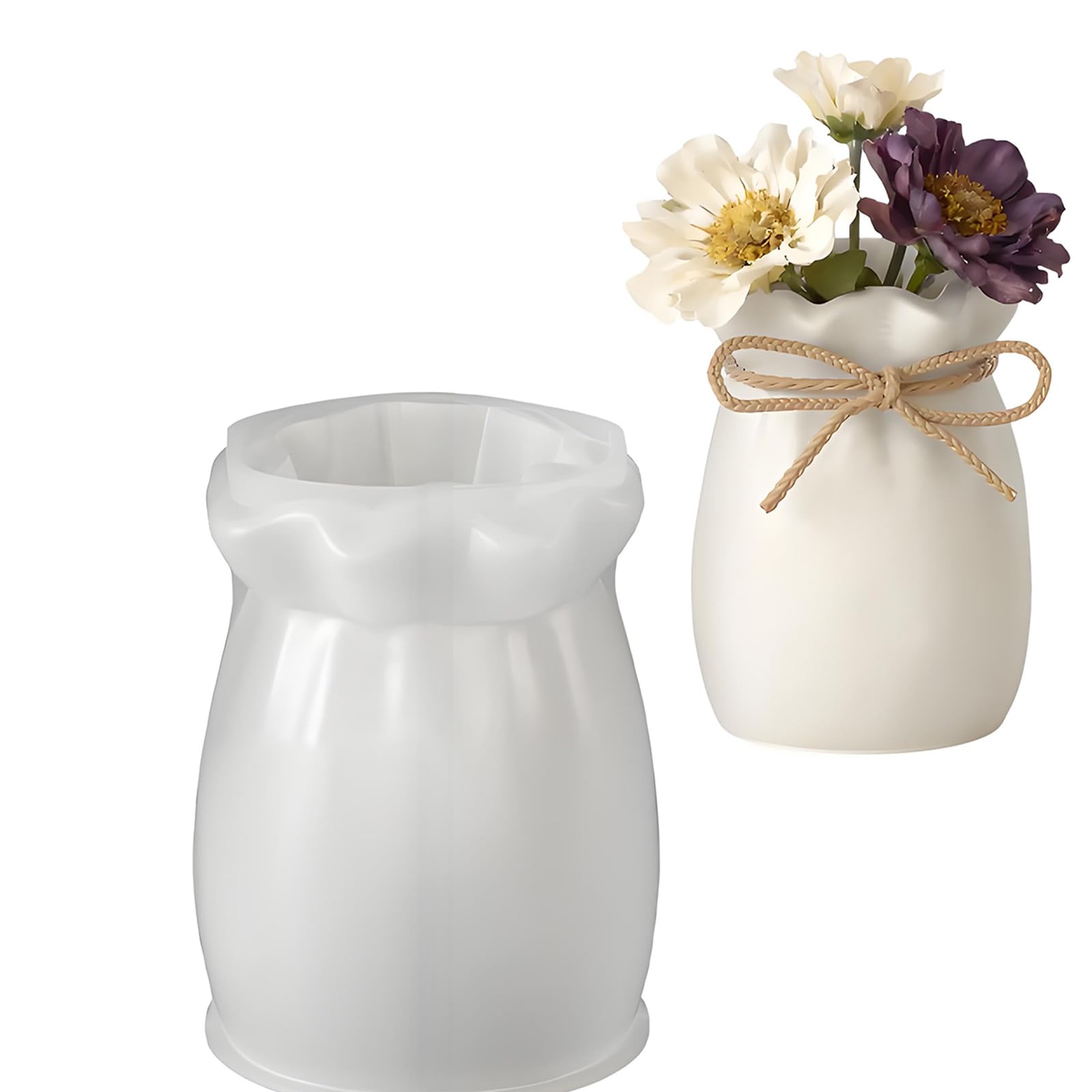 APGLSXY Gift Bag Shape Silicone Vase Molds Multipurpose Silicone for Concrete Ornament Holder Elastomer Cast