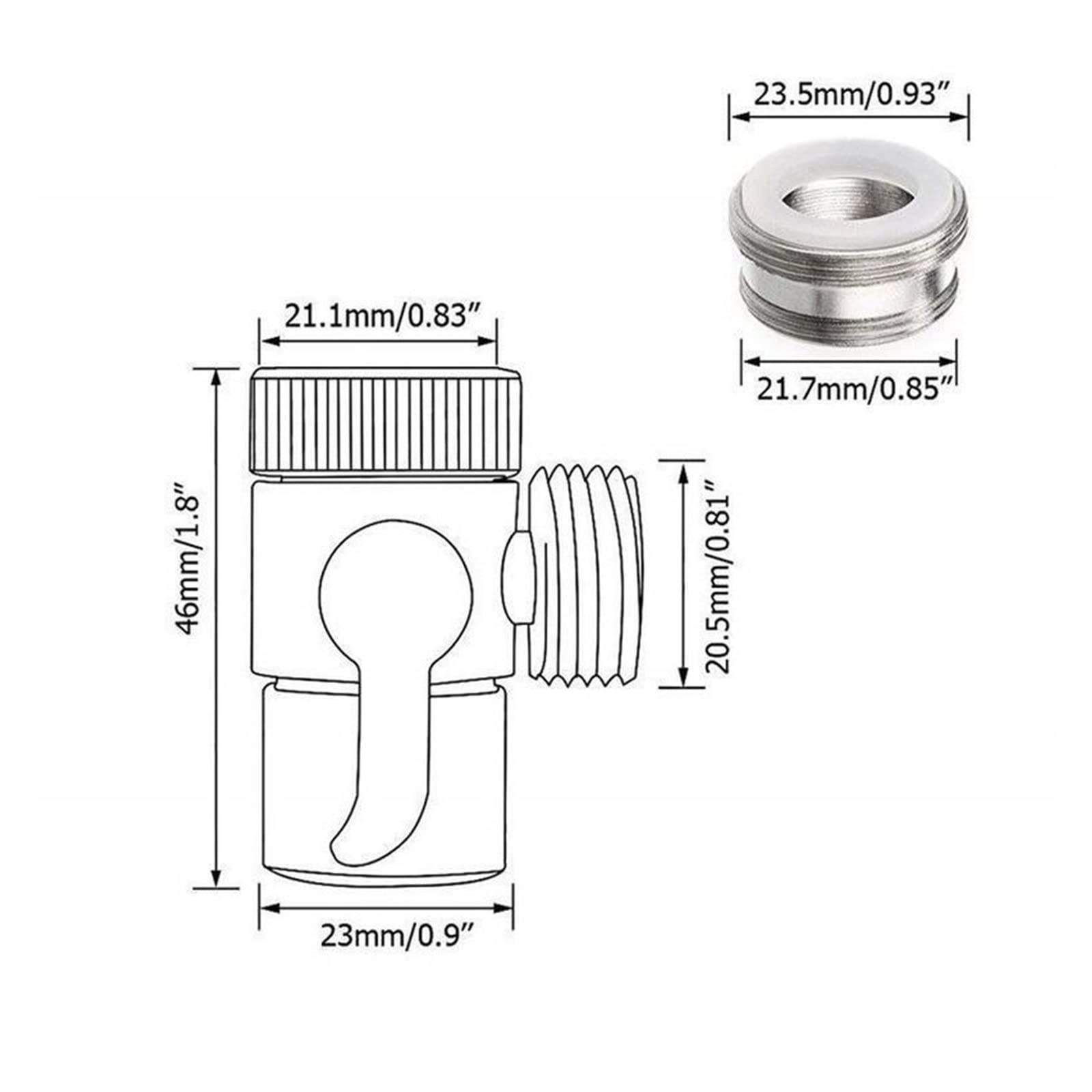 Conector rápido para grifo de tubería de riego de jardín, adaptador de grifo de interruptor de 1 pieza, válvula desviadora de divisor de fregadero de cocina, conector de grifo de agua para inodoro, b