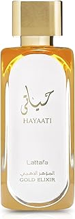 Lattafa Hayaati Gold Elixir Eau De Parfum Spray for Unisex, 3.4 Ounce