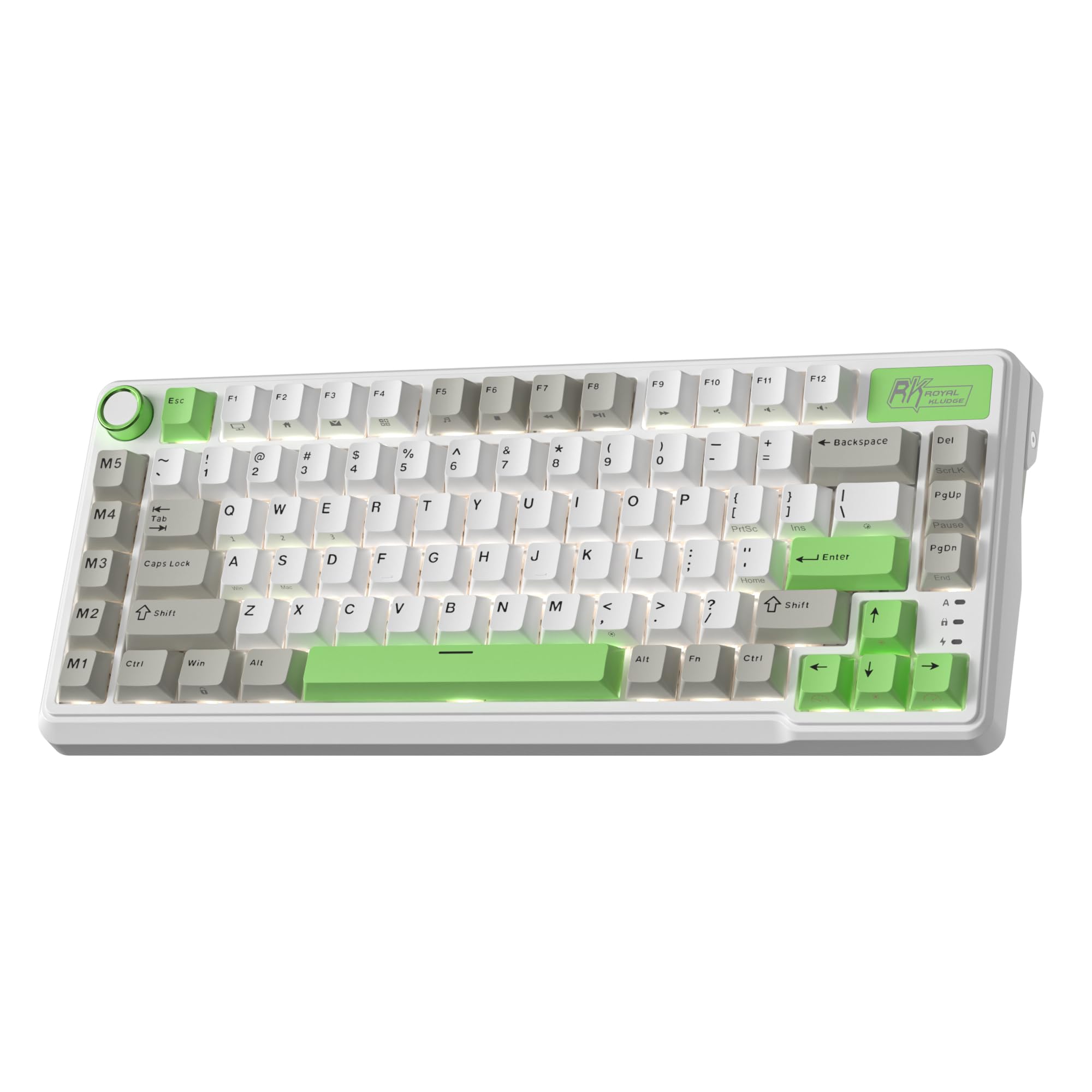 RK ROYAL KLUDGE Teclado mecánico de montaje de junta L75 con teclas/teclas macro y placa de identificación táctil, Tri-Mode BT/2.4G/USB-C Teclado inalámbrico 75% TKL, intercambiable en caliente