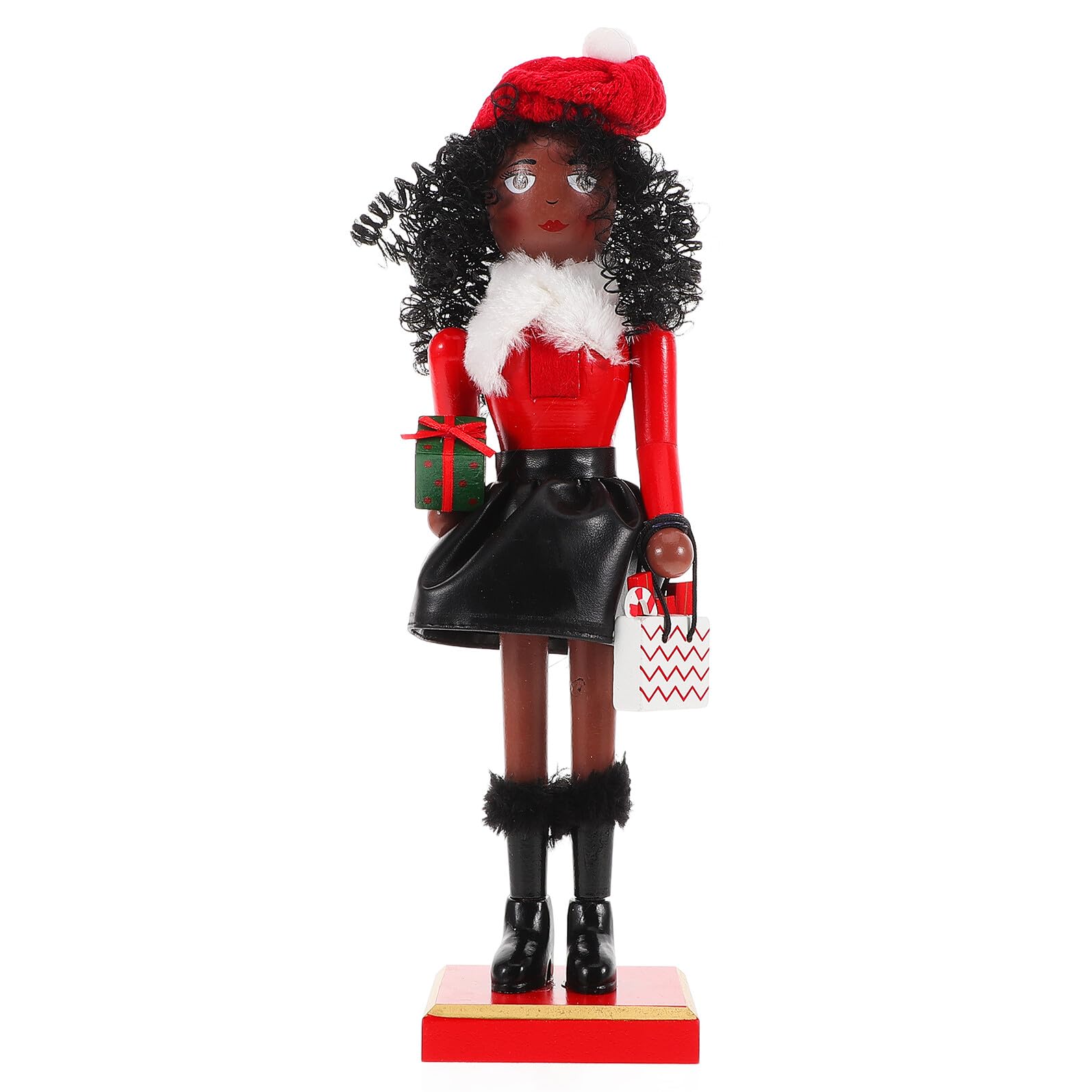 Lurrose Holz Nussknacker als Weihnachtsdeko Tischornament und Partyzubehör Handgefertigter Weihnachtlicher Nussknacker-Figur für Schreibtisch und Garten