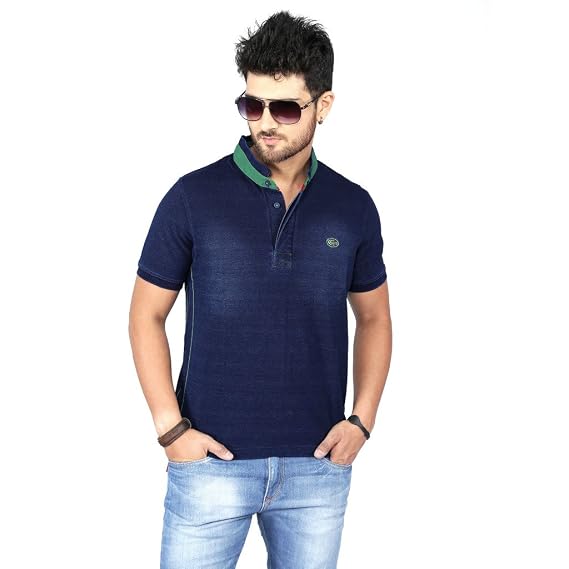 Nostrum Jeans Men's Denim Mendarin Neck 
