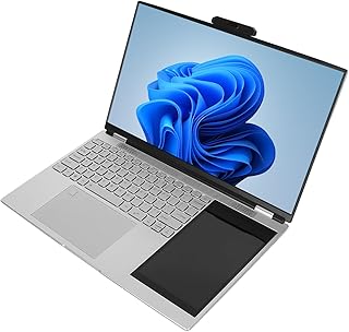 Laptop de Tela Dupla de 15,6 Polegadas 1920 X 1080 Com Tela de Toque HD IPS de 7 Polegadas para Windows 11, Quad Core Quad Thread 2,0 GHz, BT4,2, WIFI de Banda Dupla, 2,4 G/5 G, (16 GB + 1 TB plugue da ue)