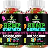 2PACK Hemp Gummies Premium Hemp Gummy Bears-for Sleep, Calm, Relax, Muscles, Inflammation-Natural He