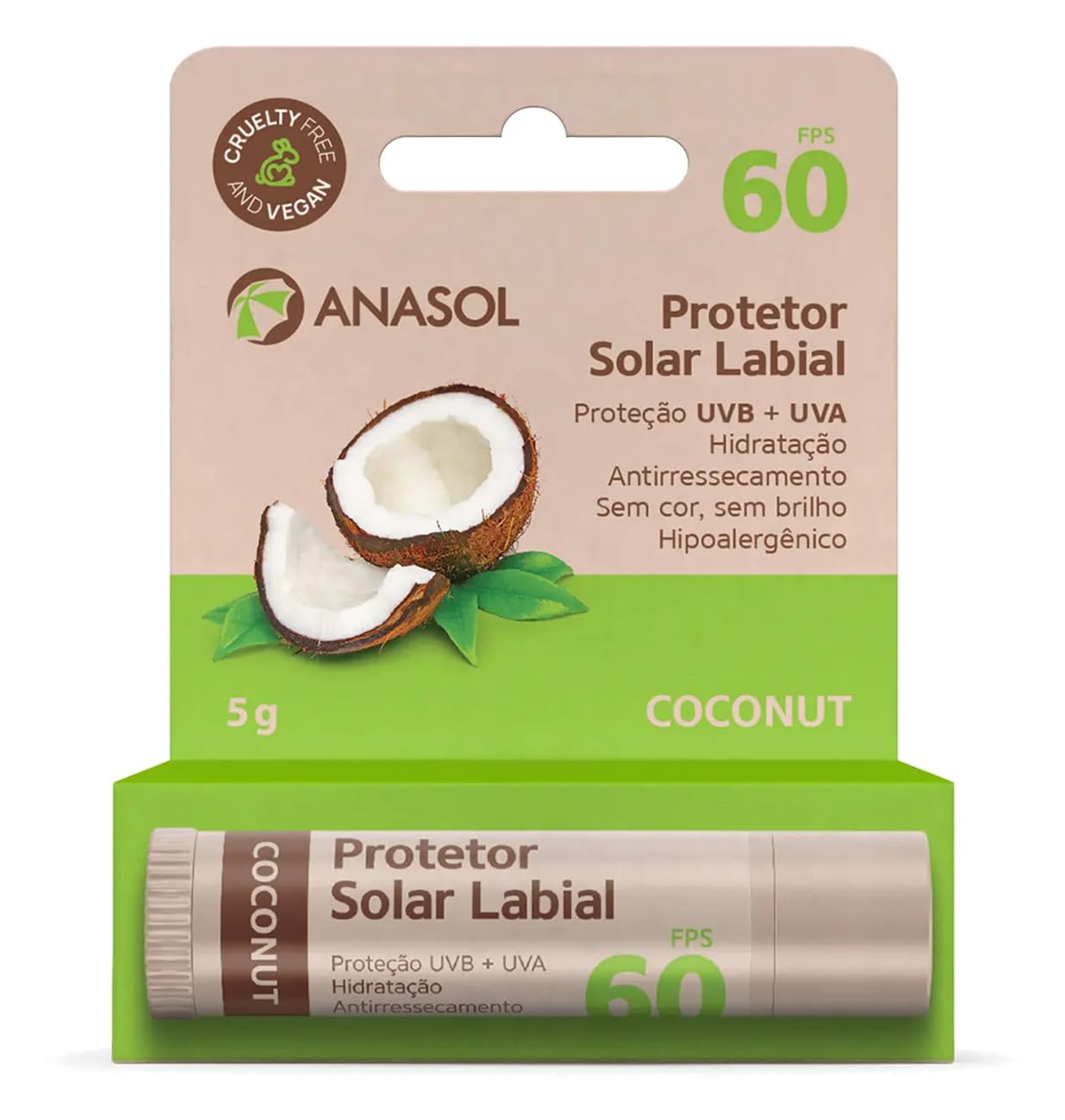 Anasol Protetor Labial FPS 60 Coconut - 5 g