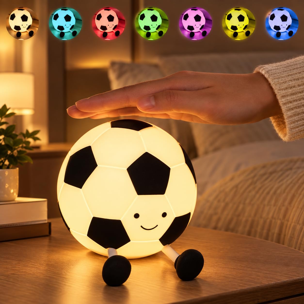 Light-Up Football Toy - 7 Colors, USB Rechargeable -1