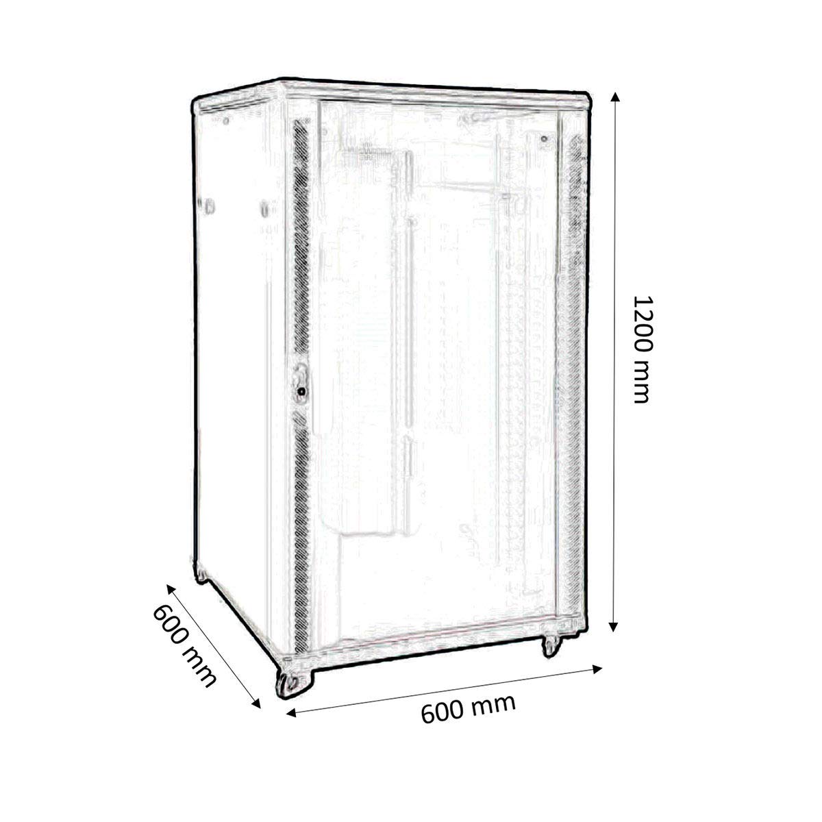 KIMEX Armadio Rack 19" 600x600 mm 24U da Pavimento