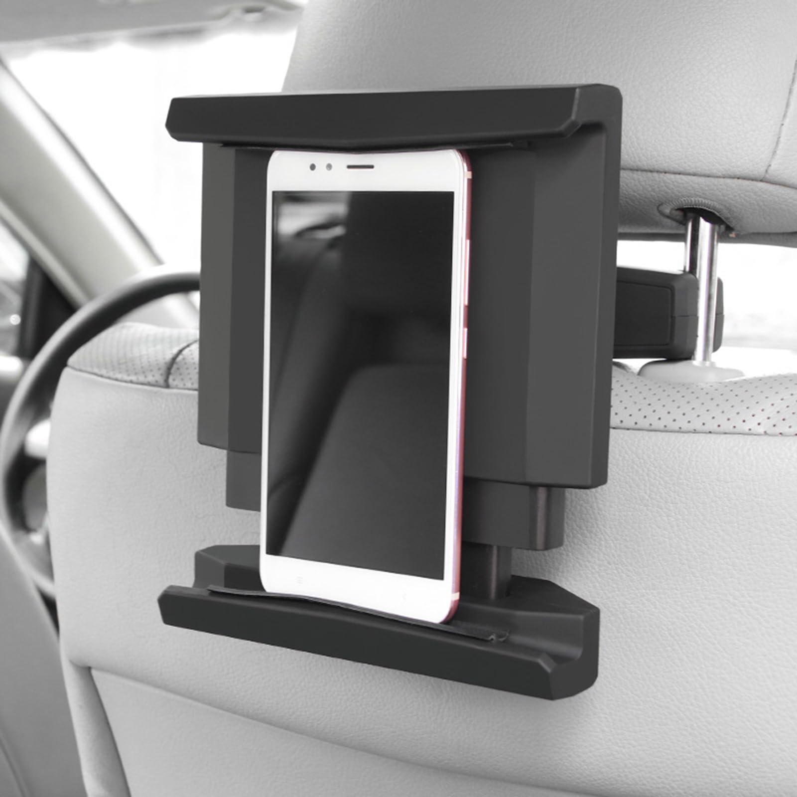 Soporte para reposacabezas de coche para almohadilla, soporte ajustable para tablet con rotación de 360 grados y brazos extensibles