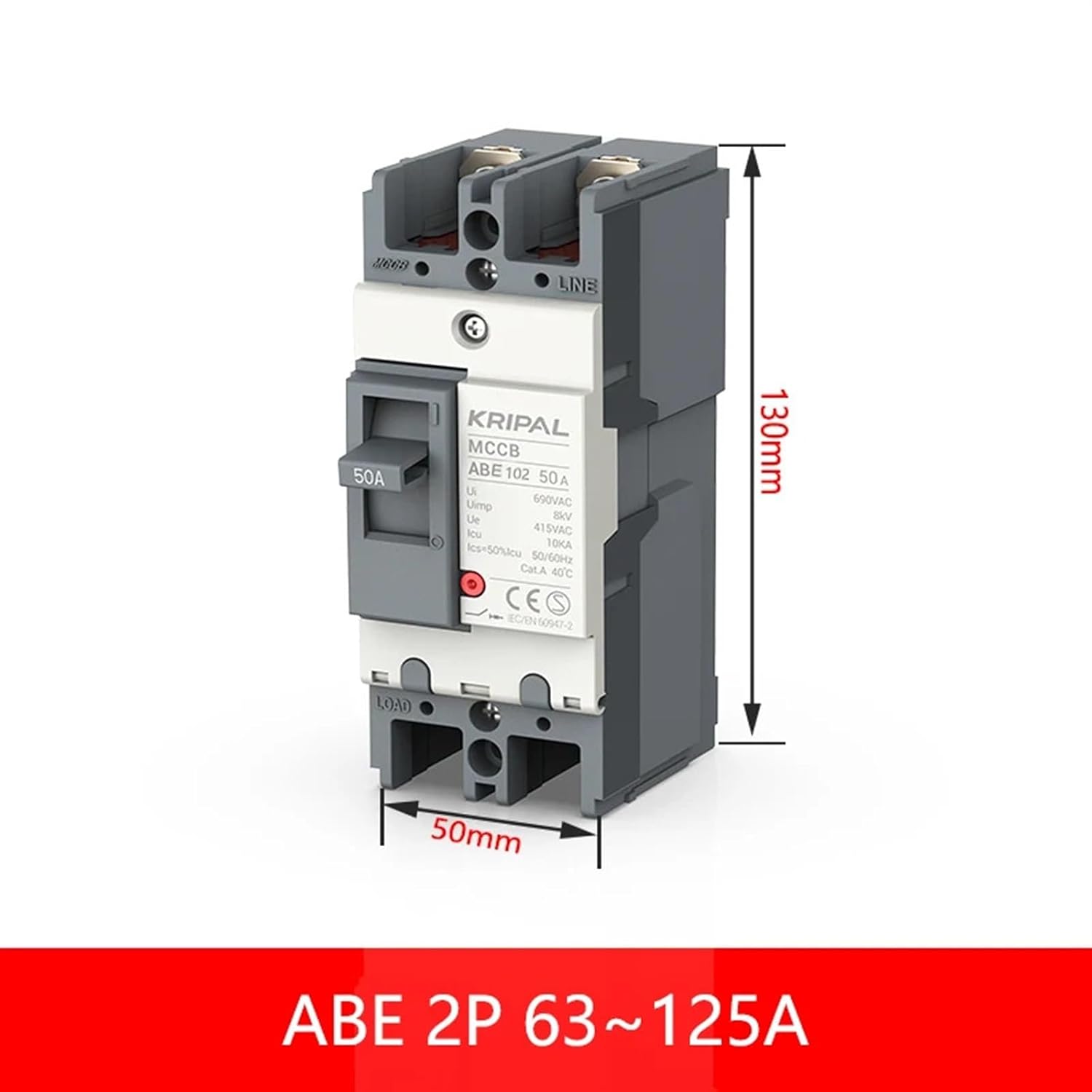 Circuit Breaker Protector Safety Switch Moulded Case 63A 100A 125A 3P (Color : 3, Size : 80A)