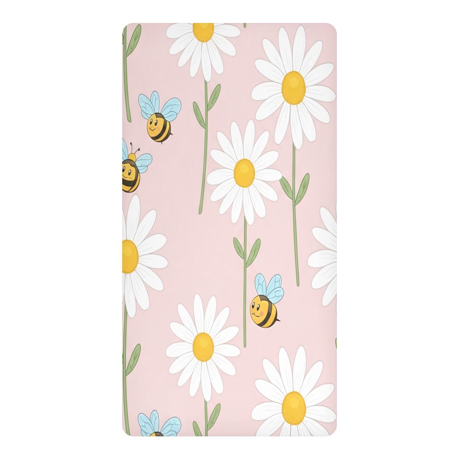 JiangGgen Beautiful Daisy Baby Crib Sheet Soft Breathable for Standard Crib-M