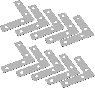 Uonlytech 10pcs Kickstand Shelve Bracket Steel Corner Bracket Shelves Wall Mounted Shelves for Kitchen Cabinets Stainless Steel Shelves Shelf Code Angle Corner Code Silver Wooden L-Bracket