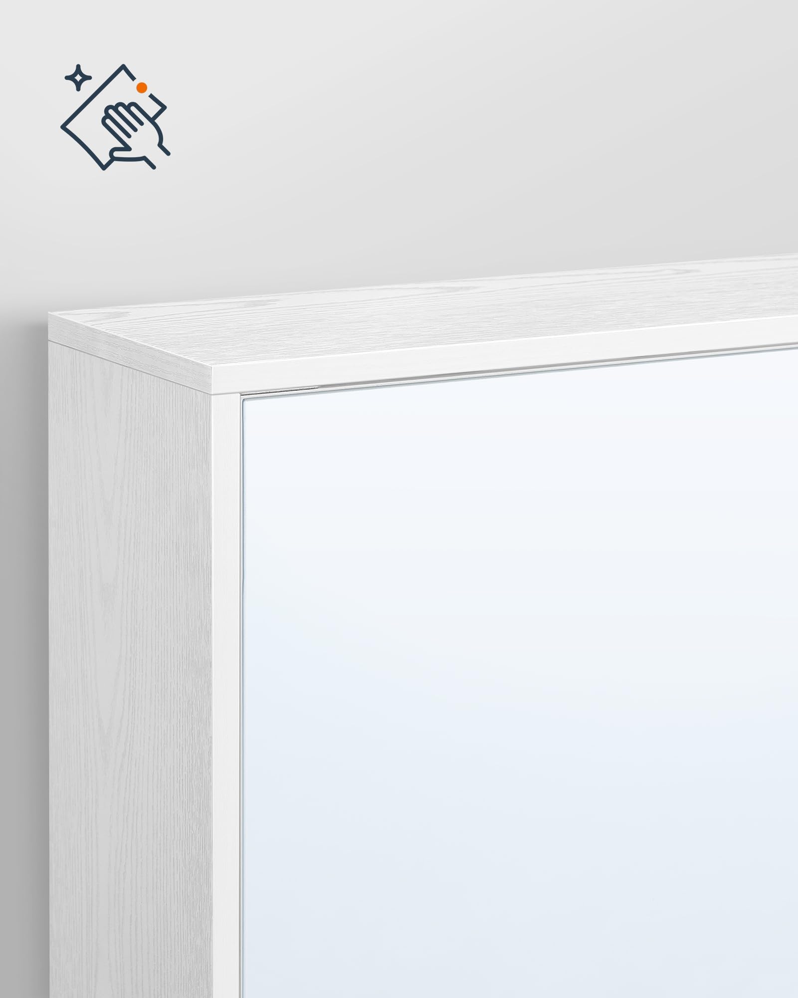 SONGMICS Home Szafka łazienkowa Mirror, technologia beznarzędziowa, superszybki montaż bez użycia narzędzi, lustro łazienkowe, regulowane półki, nowoczesne, 15 x 60 x 55 cm, Snow White BBC114WE01