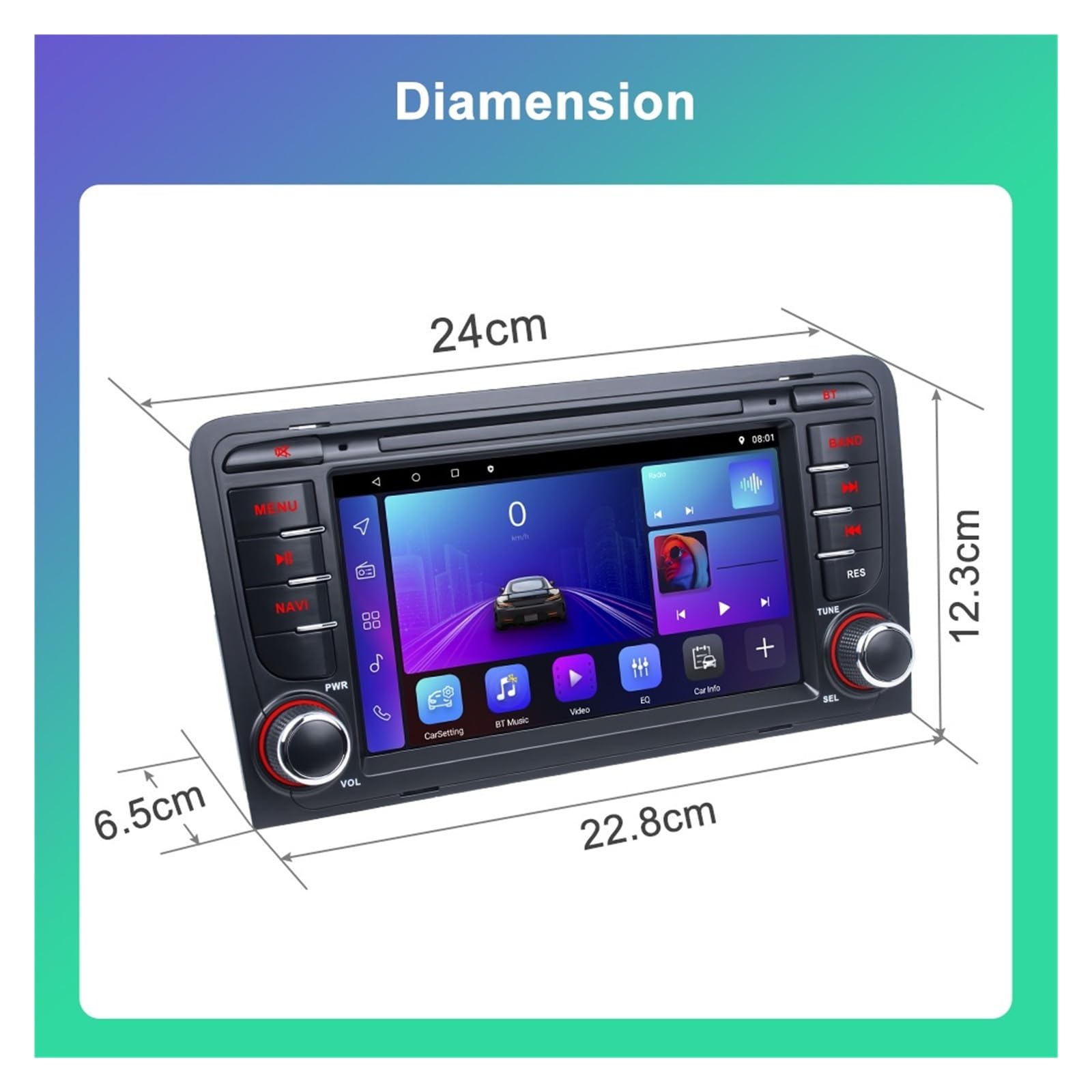 Nawigacja satelitarna Radio Multimedia Wideo Stereo Nawigacja GPS(2-32G 12LED)