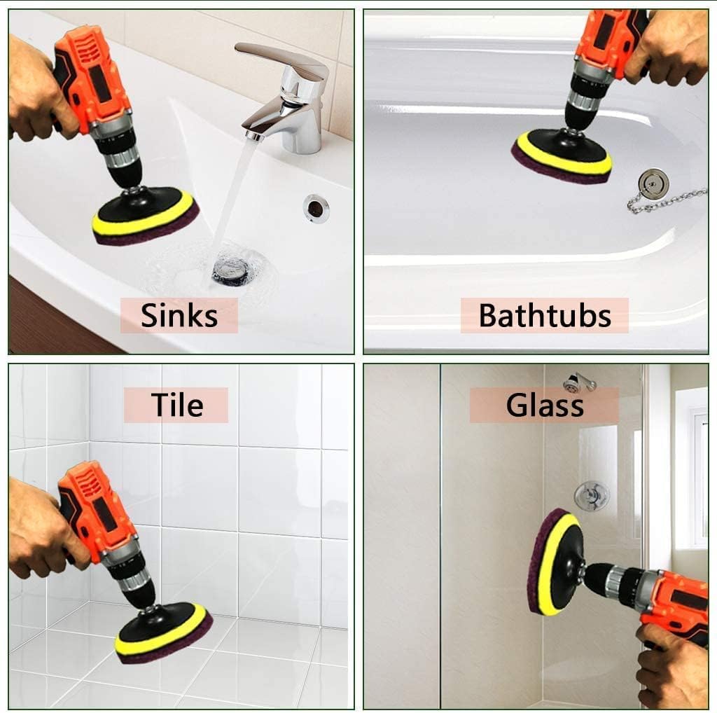 Auniwaig 5 Inch Scrubber Scouring Pads Red-Multipurpose, Scuffing Disc Hoop and Loop Surface Conditioning Disc 8pcs